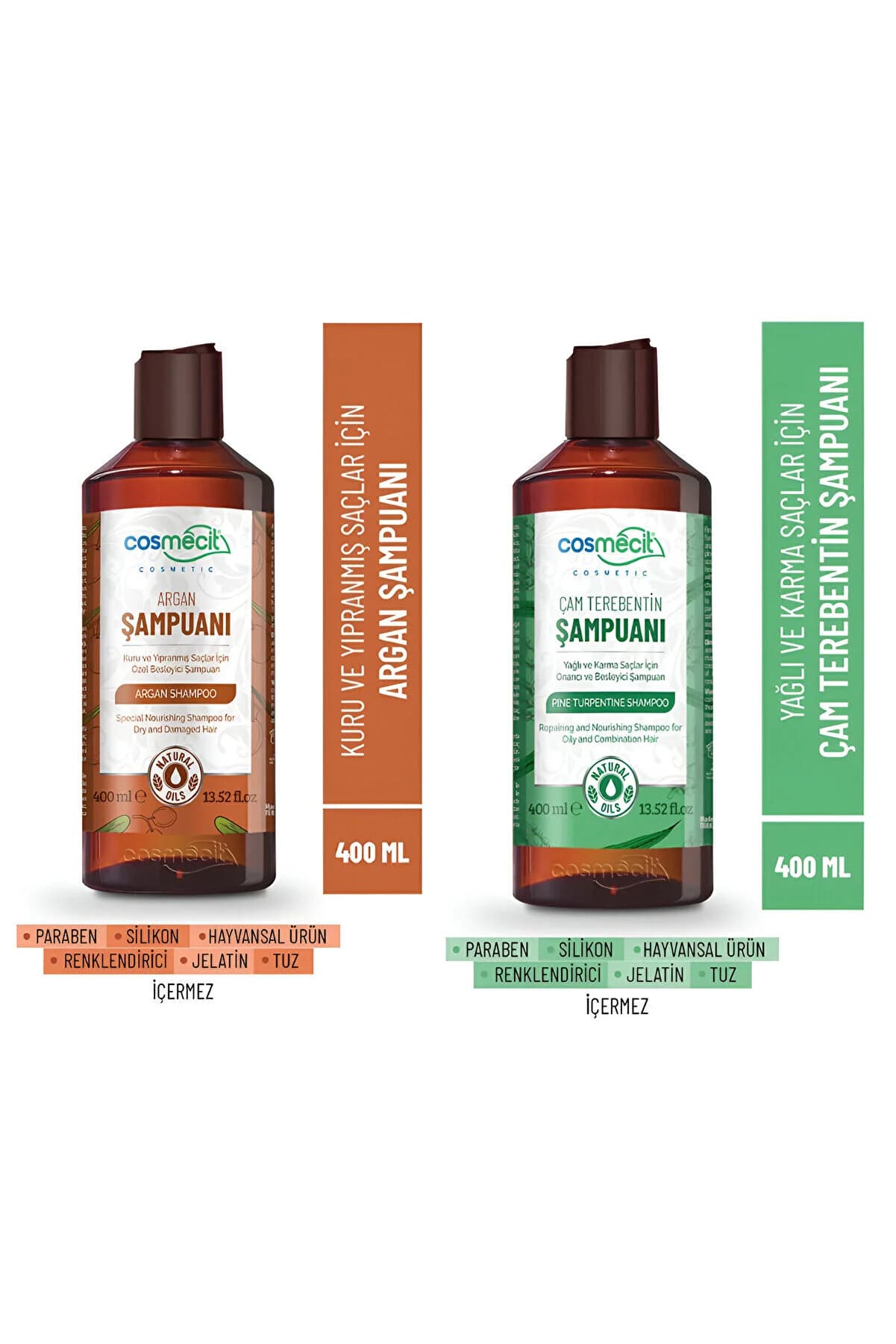 cosmecit Argan + Çam Terebentin Şampuan 2'li Set (2*400ML)