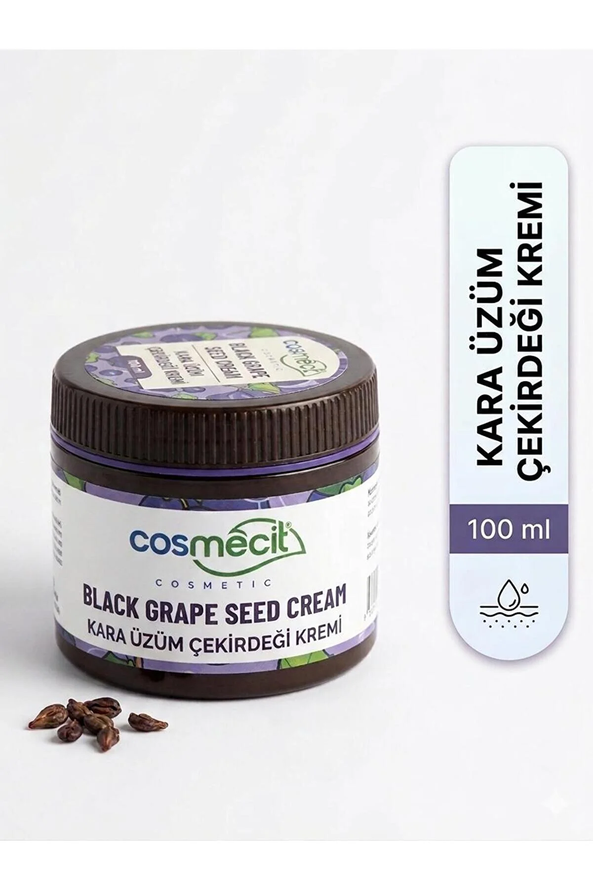 cosmecit Doğal Kara Üzüm Çekirdeği Kremi 100ml - Gençleştirici, Nemlendirici ve Antioksidan Etkili Bakım Kremi