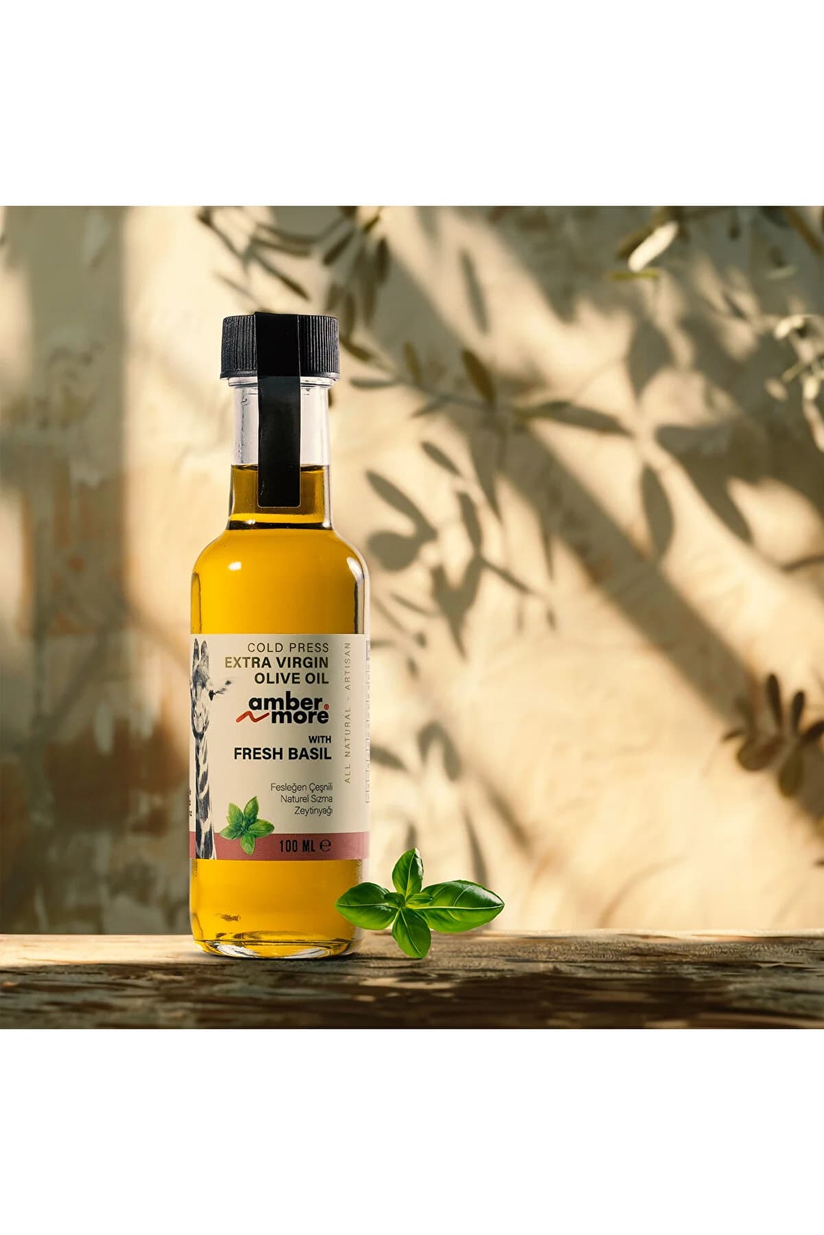 AMBERNMORE Fesleğen Çeşnili Naturel Sızma Zeytinyağı 100 ml