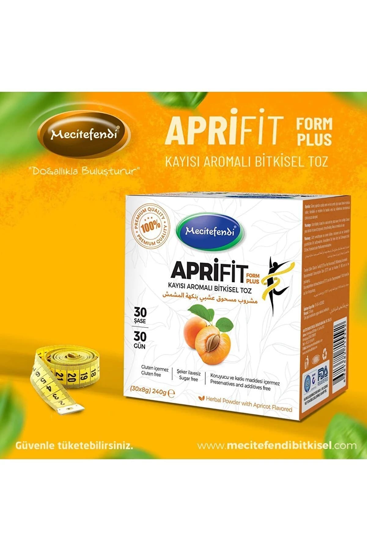 Mecitefendi Aprifit Form Plus Toz 240 Gr Kayısılı 5'li Paket - 5 Kutu