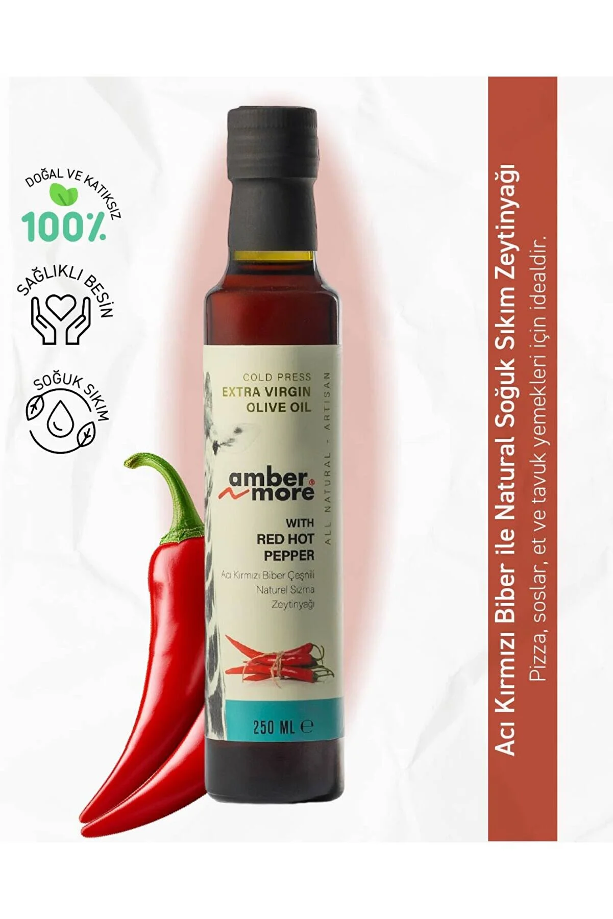 AMBERNMORE Acı Kırmızı Biber Çeşnili Naturel Sızma Zeytinyağı 250 ml