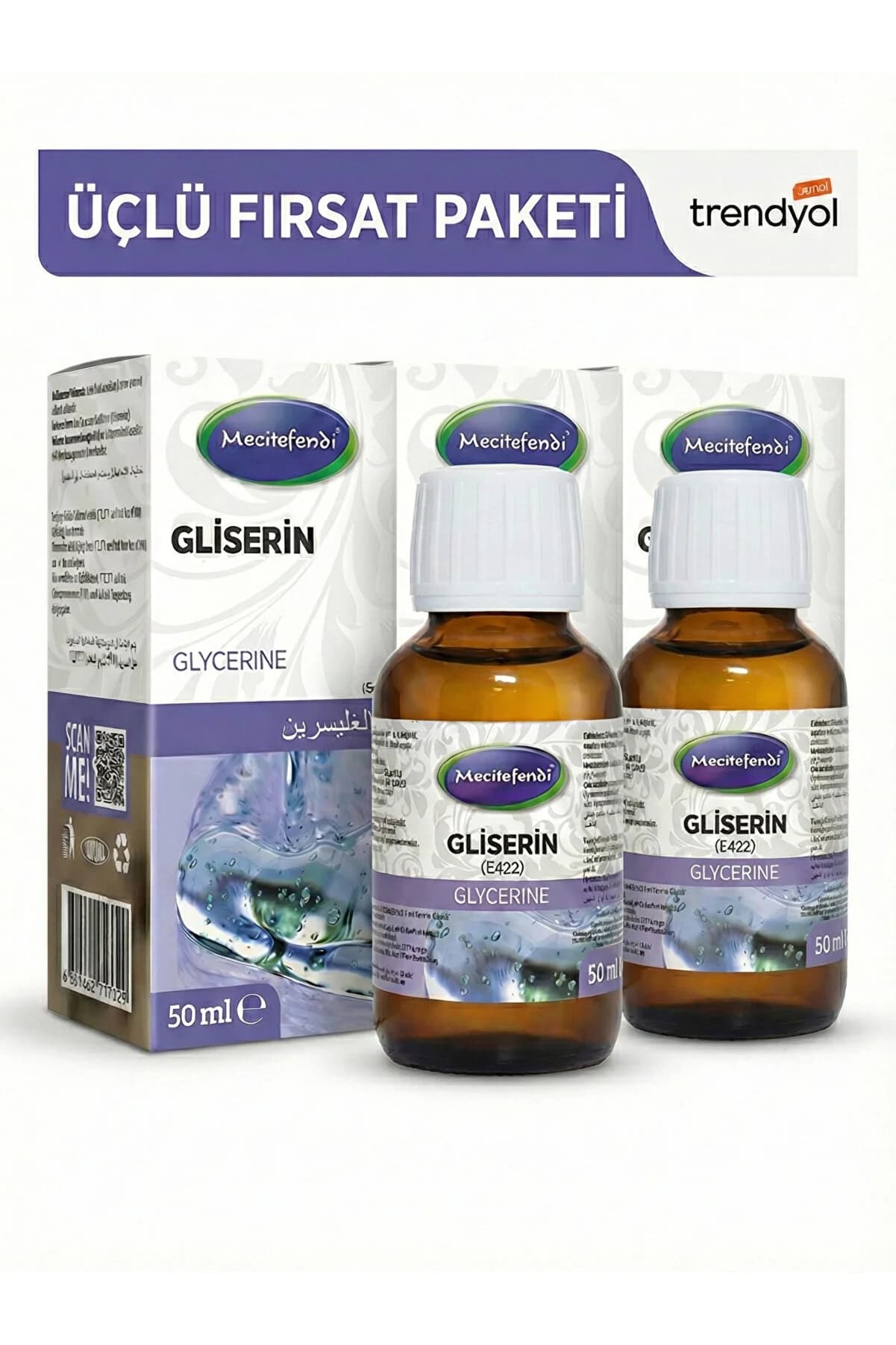 Mecitefendi 3 Adet Gliserin 3x50 ml