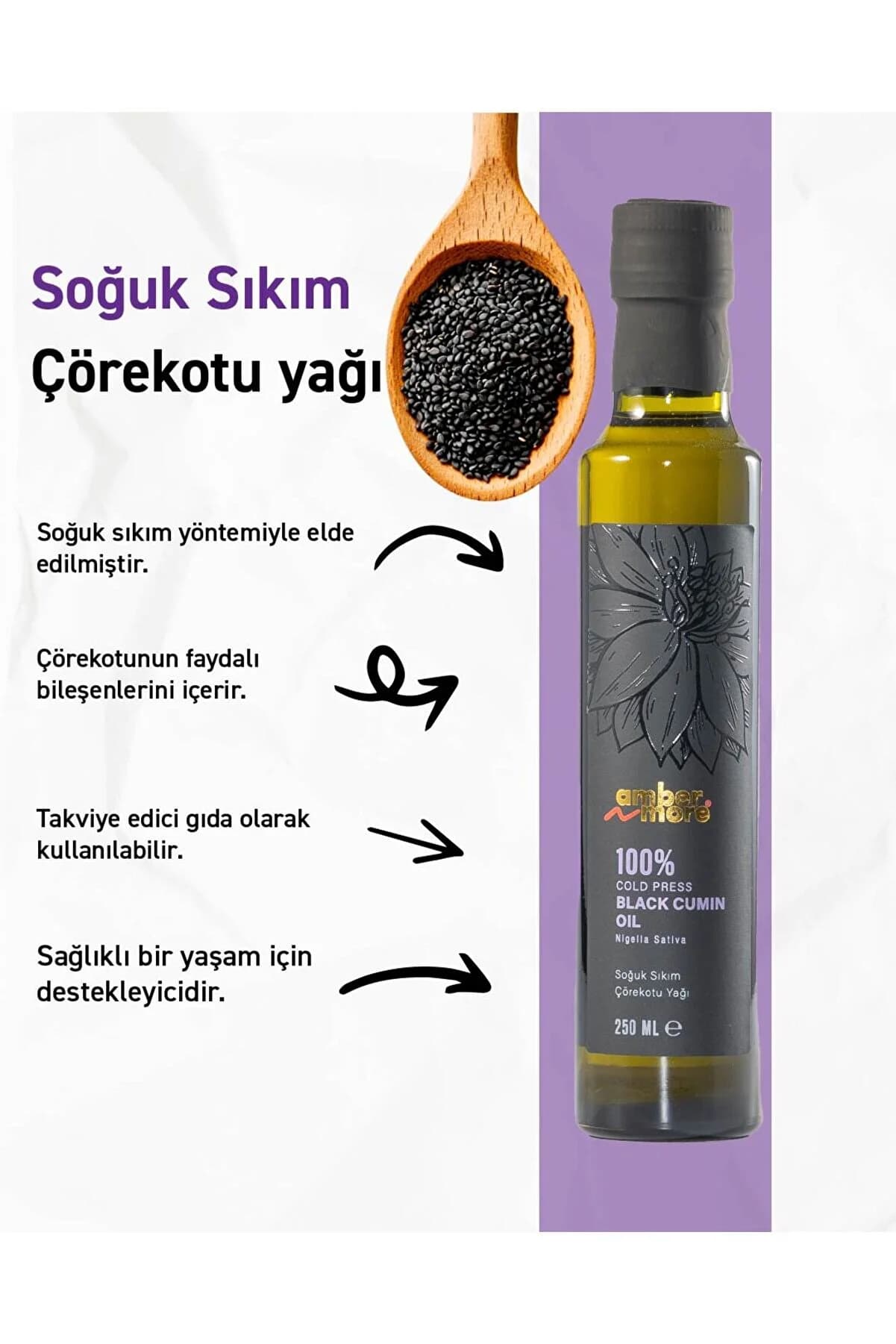 AMBERNMORE Çörekotu Yağı 250 ml