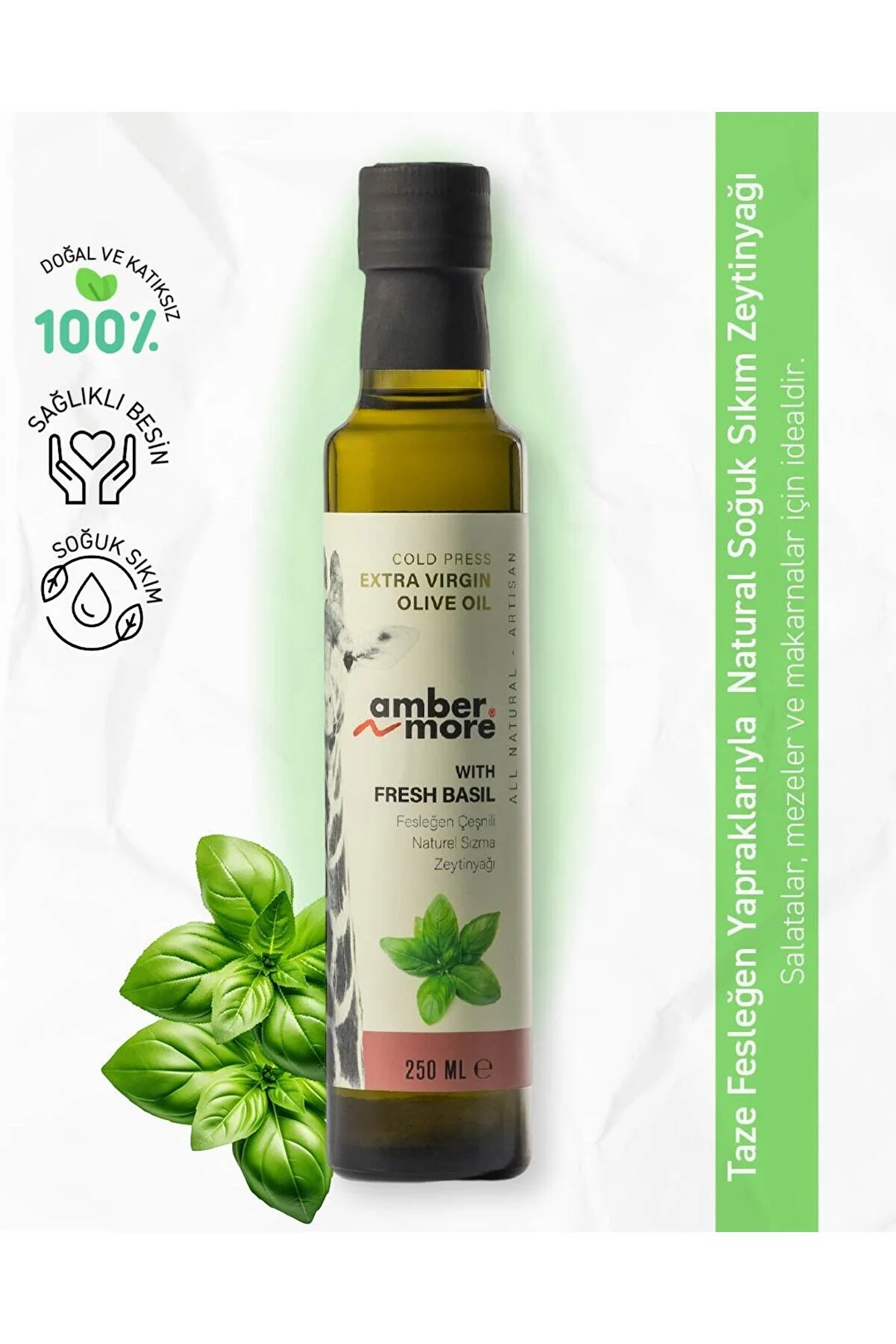 AMBERNMORE Fesleğen Çeşnili Naturel Sızma Zeytinyağı 250 ml