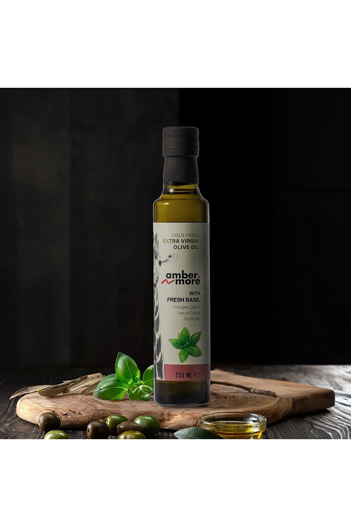AMBERNMORE Fesleğen Çeşnili Naturel Sızma Zeytinyağı 250 ml