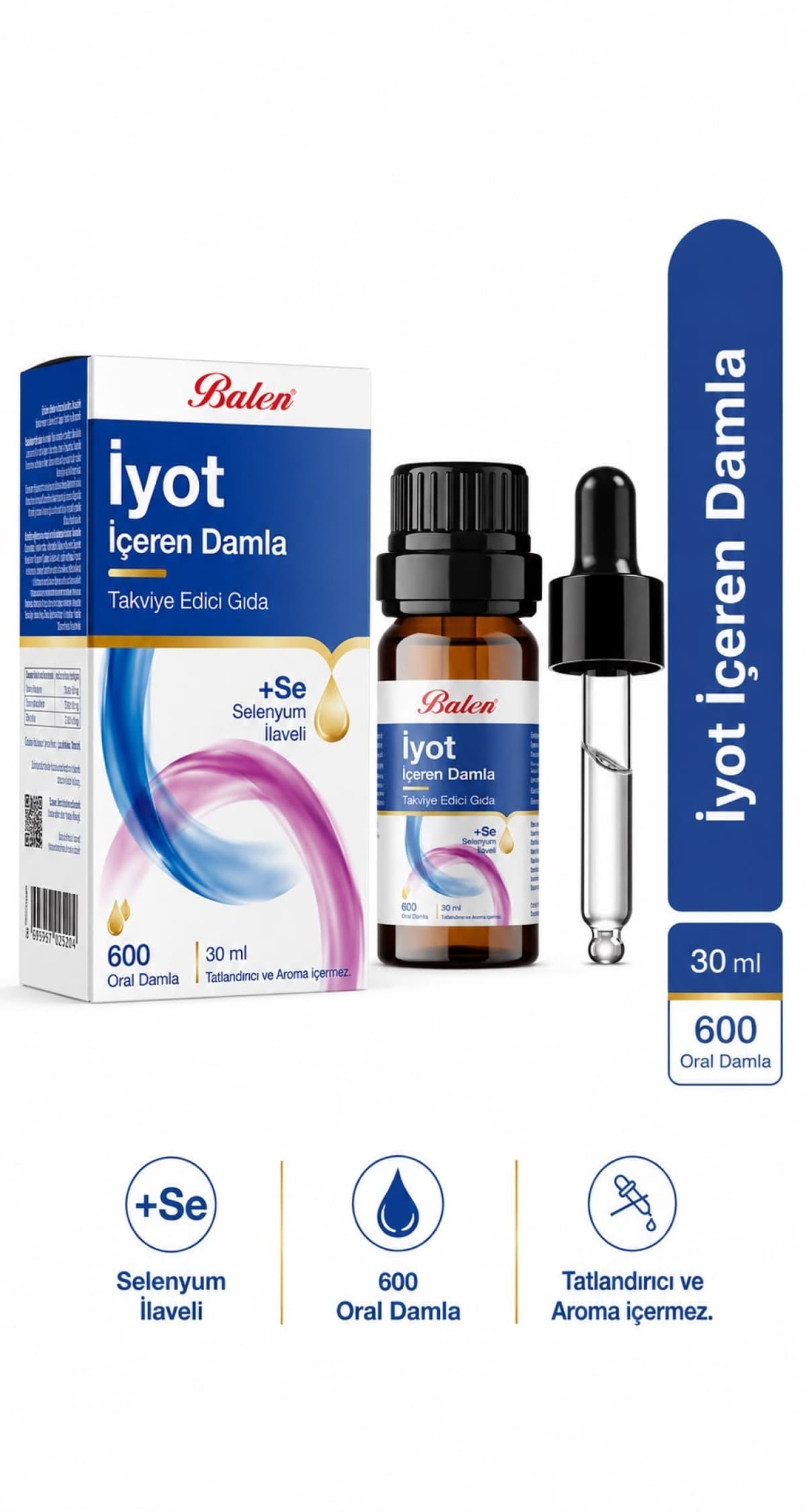 İYOT İÇEREN DAMLA TAKVİYE EDİCİ GIDA 30 ML 600 DAMLA