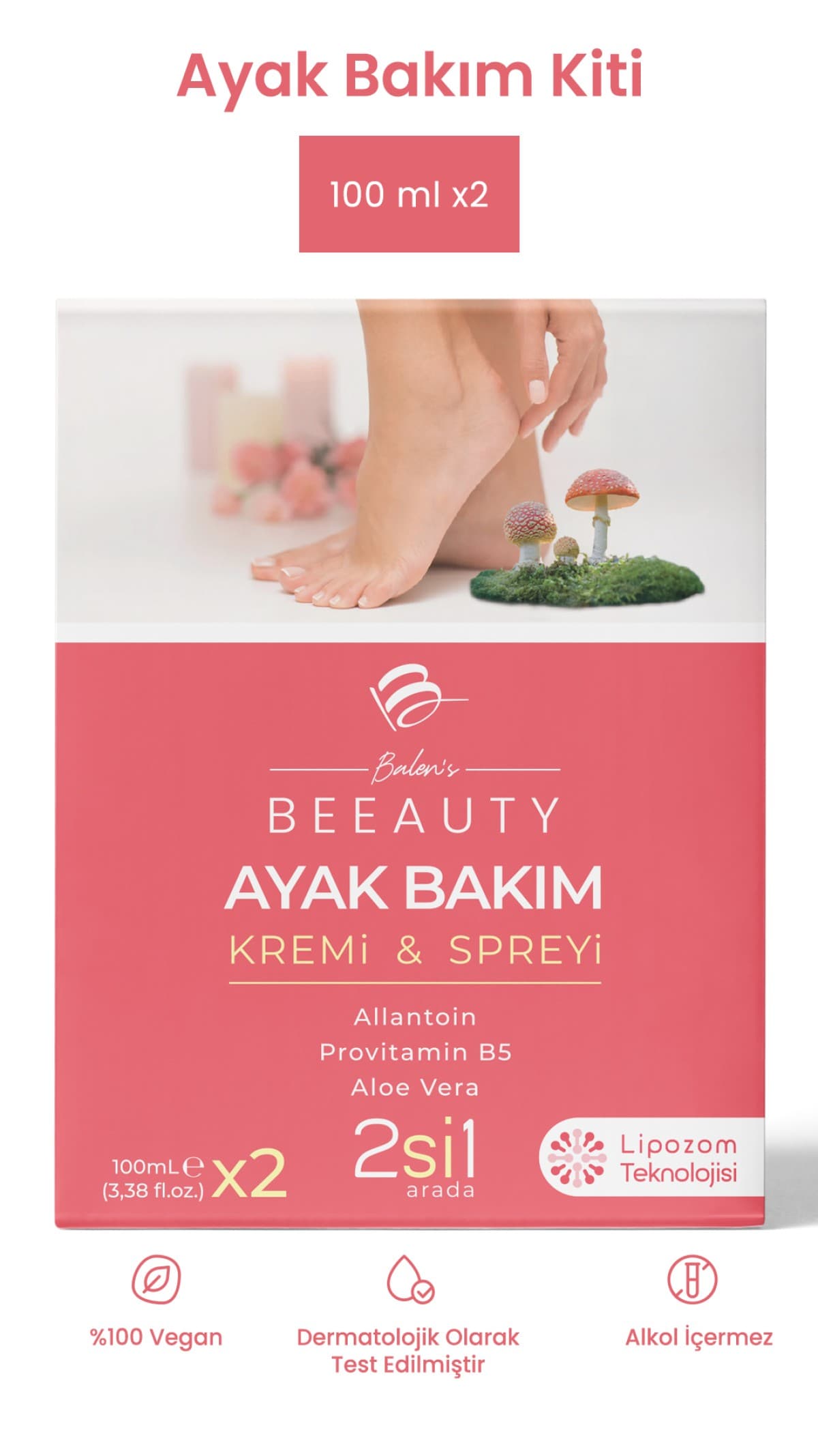 AYAK BAKIM KREMİ - SPREYİ (İKİLİ SET) 100 ML 2