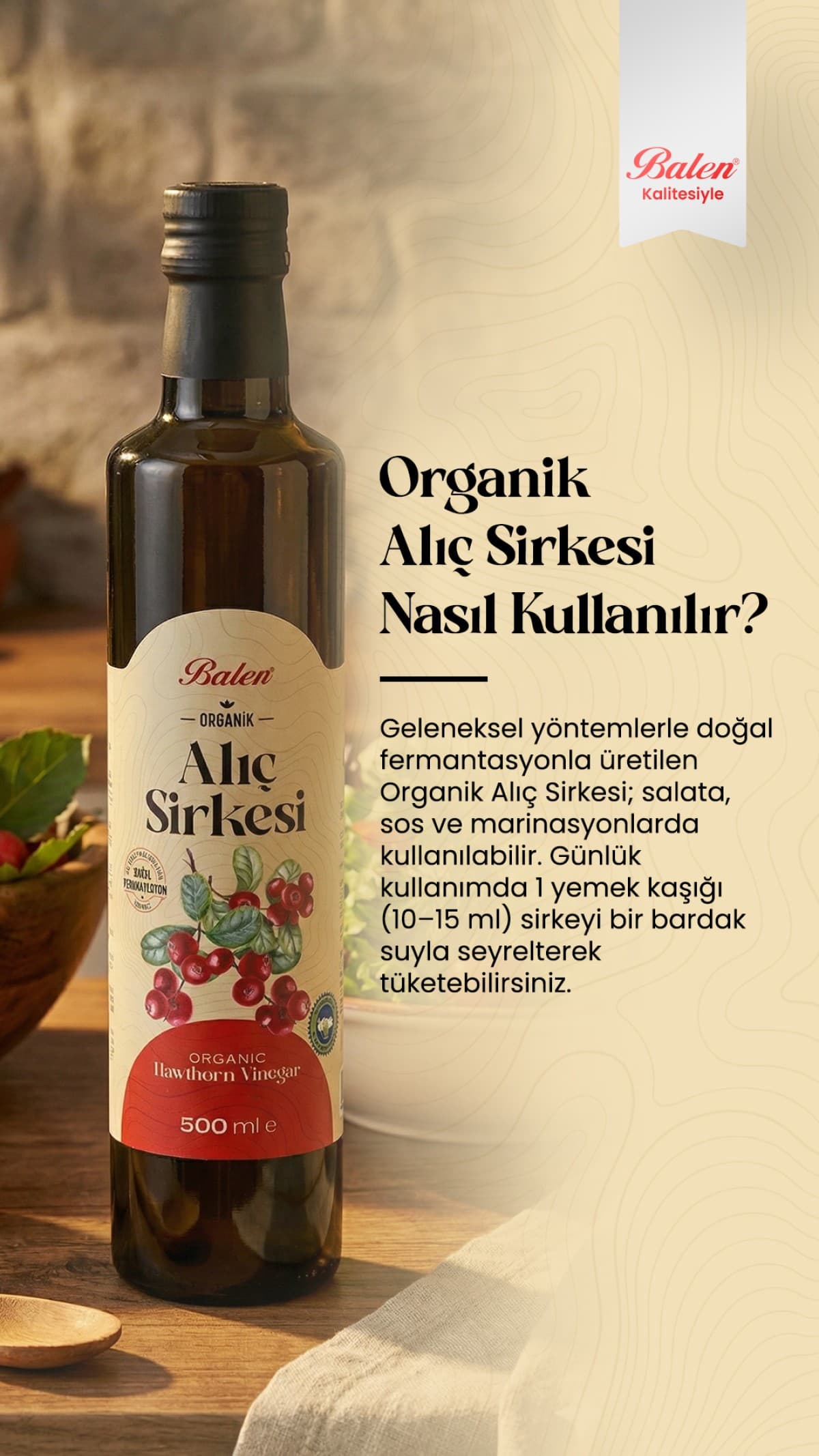 ORGANİK ALIÇ SİRKESİ 500 ML