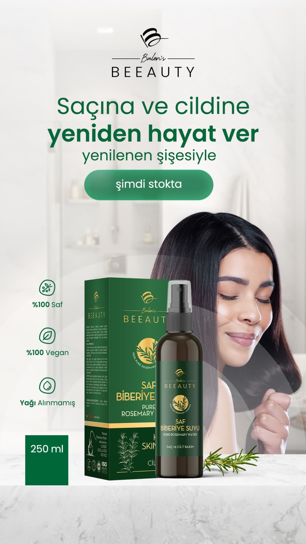 SAF BİBERİYE HİDROSOLÜ 250 ML