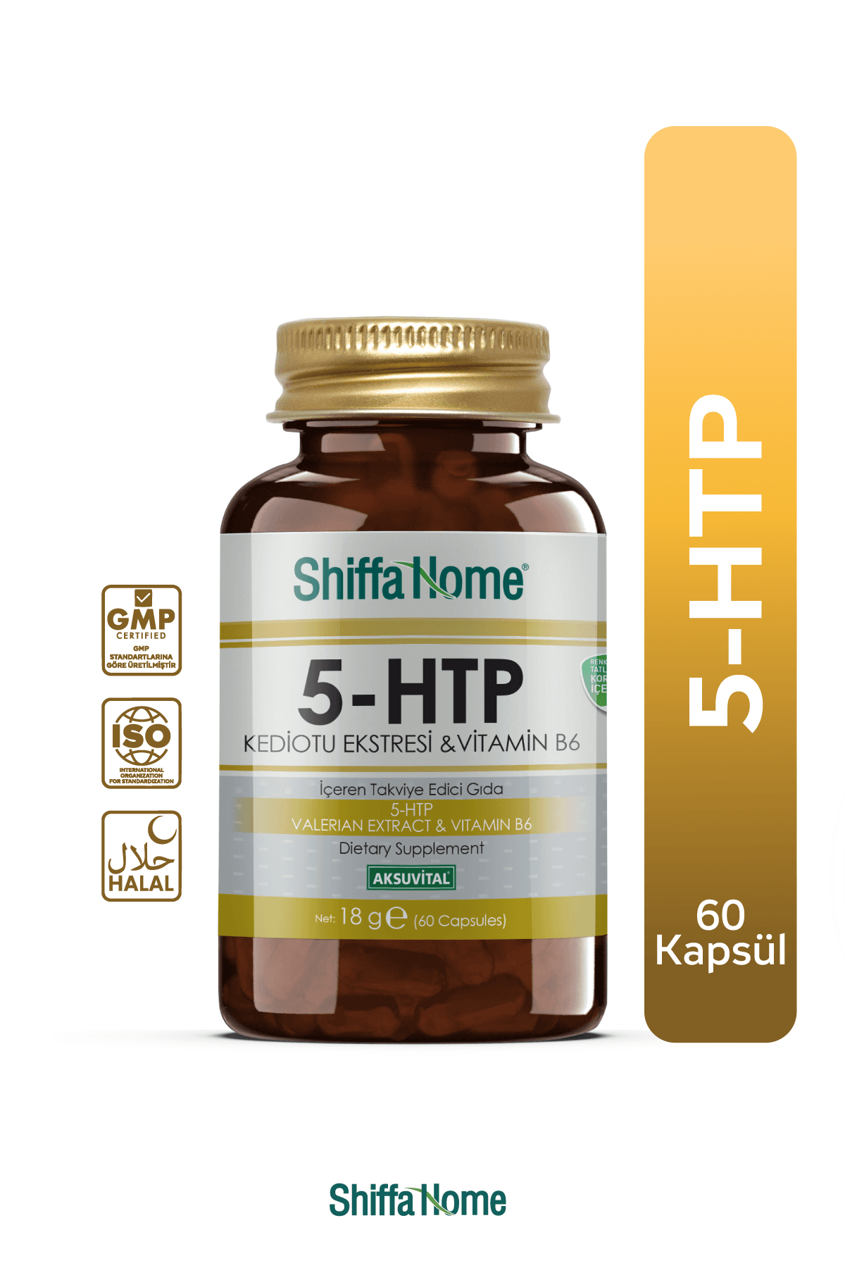 Shiffa Home 5-HTP Kediotu Ekstresi & Vitamin B6 60 Kapsül