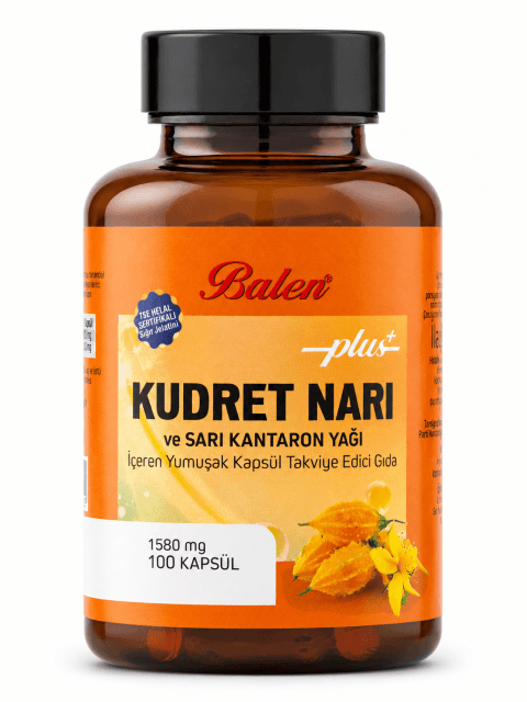 KUDRET NARI PLUS&SARI KANTARON YAĞI İÇEREN YUM.KASÜL 1580 MG 100