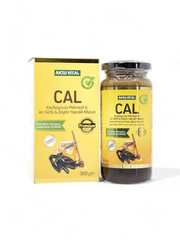AksuVital CAL Keçiboynuzu Pekmezli Arı Sütlü Zeytin Yapraklı Macun – 300 gr