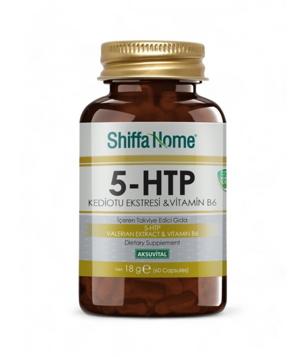 Shiffa Home 5-HTP & Kediotu Ekstresi & B6 Vitamini 300 Mg x 60 Kapsül Shiffa Home 5-HTP & Kediotu Ekstresi & B6 Vitamini 300 Mg x 60 Kapsül
