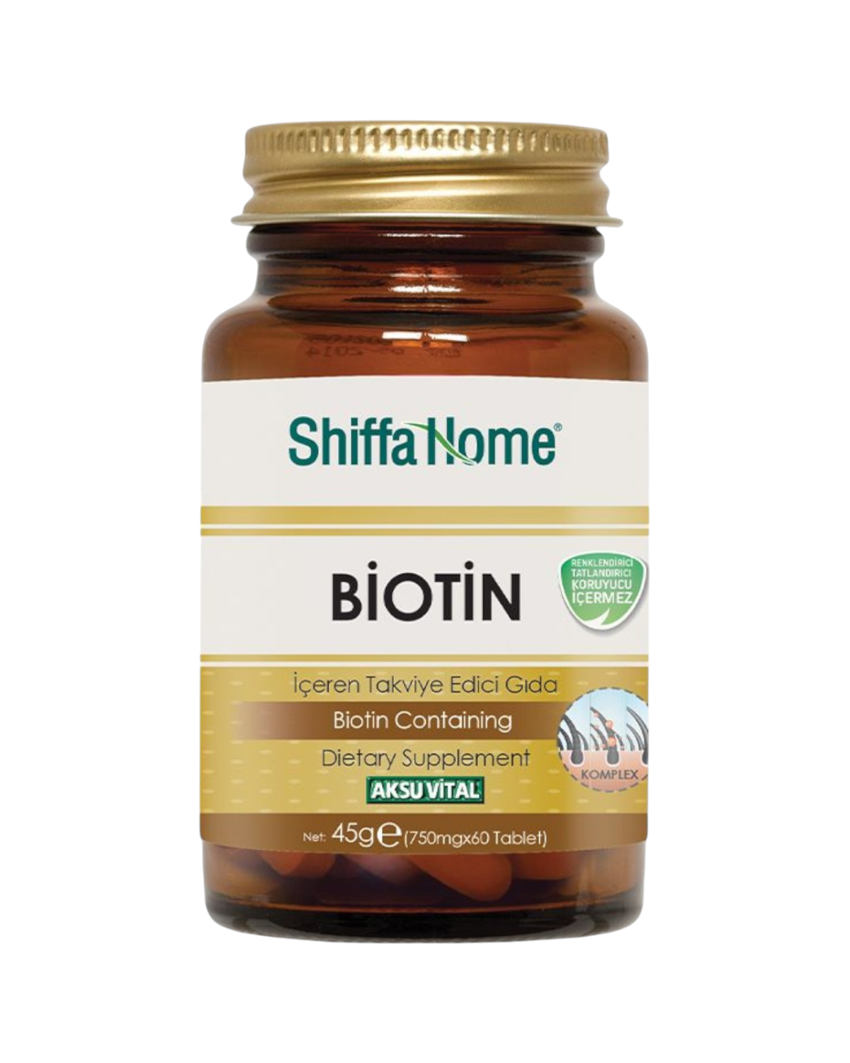 biotin-tablet-1690658138-Photoroom-Photoroom Shiffa Home Biotin (B7 Vitamini) 60 Tablet - Görsel 1